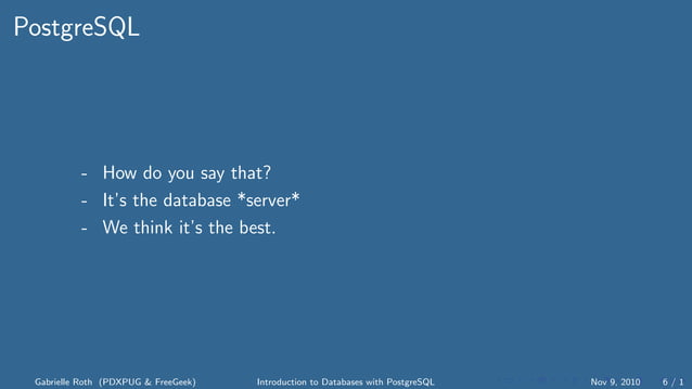 Introduction to PostgreSQL | PDF | Databases | Computer Software and ...