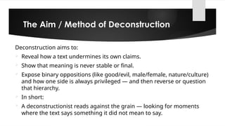Poststructuralism, Deconstruction, and Key Components | PPTX