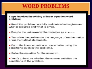 WORD PROBLEMS
 