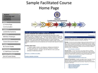 Sample Facilitated Course
      Home Page
 