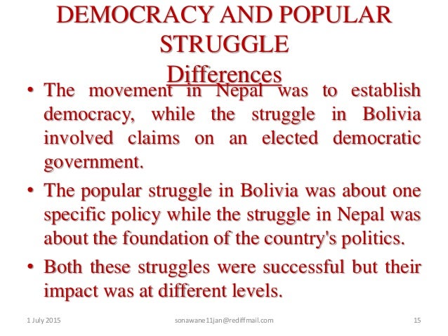 bolivia democracy Bolivia has been called a weak democracy 1 in some sense, that's probably right but if democracy implies power held by the people, this accusation may go too far in bolivia, mass protests win results. bolivia democracy Bolivia has been called a weak democracy 1 in some sense, that's probably right but if democracy implies power held by the people, this accusation may go too far in bolivia, mass protests win results.