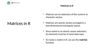 Numeric Matrix R Data science for schoolPresentation.pptx