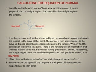 Normal Perpendicular Class XII-TANGENT and NORMALPPT Discussion | PPTX