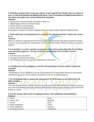 Class XII Biology Notes Chapter 1 Reproduction in Organisms | PDF