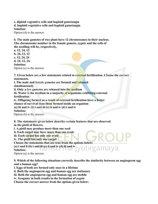 Class XII Biology Notes Chapter 1 Reproduction in Organisms | PDF