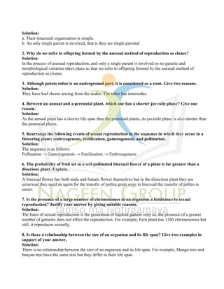 Class XII Biology Notes Chapter 1 Reproduction in Organisms | PDF