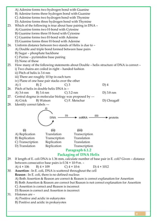 Class 12 Biology Topic Wise Line by Line Chapter 5 Molecular Basis of ...