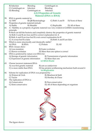 Class 12 Biology Topic Wise Line by Line Questions Chapter 5 Molecular ...