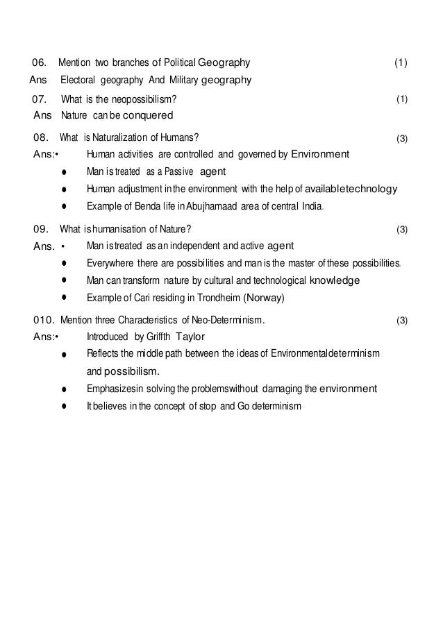 determinism and possibilism in geography pdf worksheets