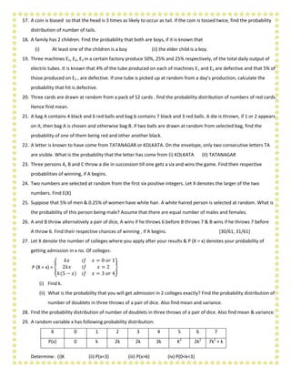 Class xii probability | PDF