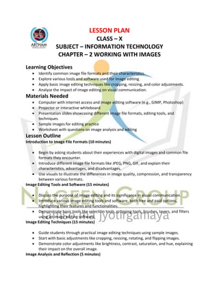 It Lessons CLASS X INFORMATION TECHNOLOGY LESSON PLAN CHAPTER - 2-1.pdf