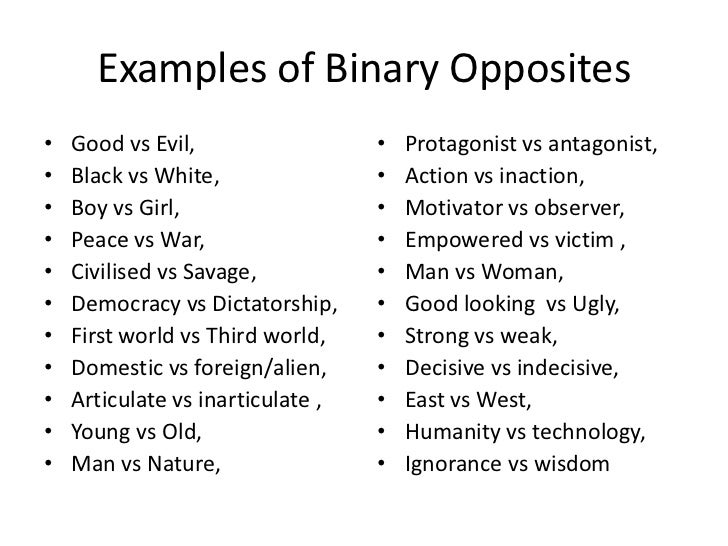 Image result for example of binary opposition in film