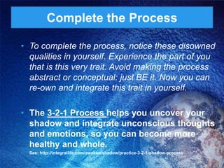 3) Turn it AroundTurn the thought around (original thought: Paul doesn’t listen to me.)a) to the opposite (Paul does listen to me.)b) to the self (I don’t listen to me.)c) to the other (I don’t listen to Paul.)And find three genuine, specific examples of how each turnaround is true in your life.http://www.thework.com/
