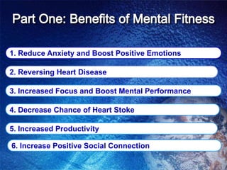 Mind-body fitness such as yoga, aikido or tai chi