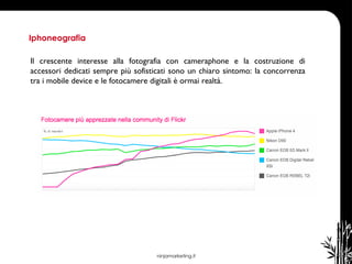 ninjamarketing.it Iphoneografia Il crescente interesse alla fotografia con cameraphone e la costruzione di accessori dedicati sempre più sofisticati sono un chiaro sintomo: la concorrenza tra i mobile device e le fotocamere digitali è ormai realtà.  