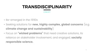 29
• Re-emerged in the 1990s
• Seeking solutions for new, highly complex, global concerns (e.g.
climate change and sustain...