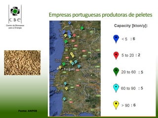 Centro da Biomassa
para a Energia
Empresas portuguesas produtoras de peletes
Fonte: ANPEB
 