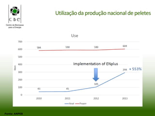 Centro da Biomassa
para a Energia
Utilizaçãoda produção nacionalde peletes
Fonte: ANPEB
 