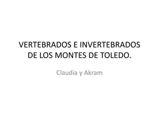 VERTEBRADOS E INVERTEBRADOS
DE LOS MONTES DE TOLEDO.
Claudia y Akram
 
