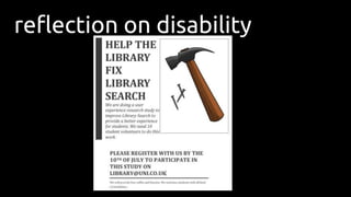 reflection on disability
 