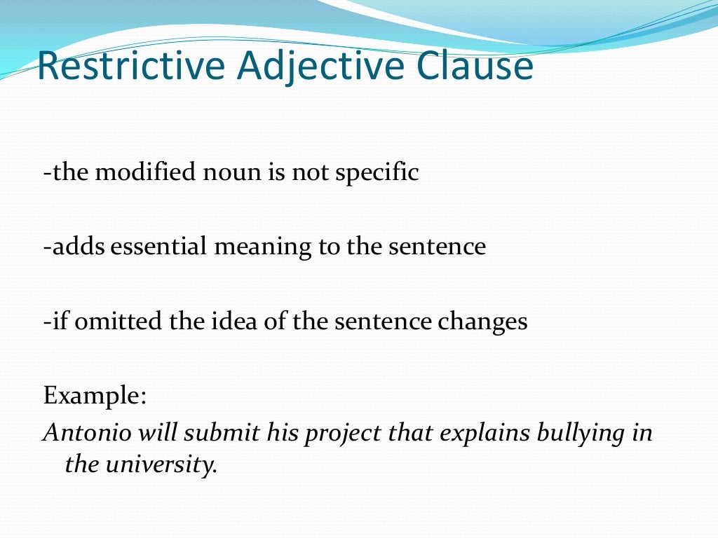 Clause modifiers