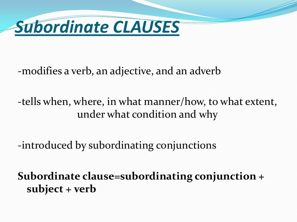 Clause modifiers