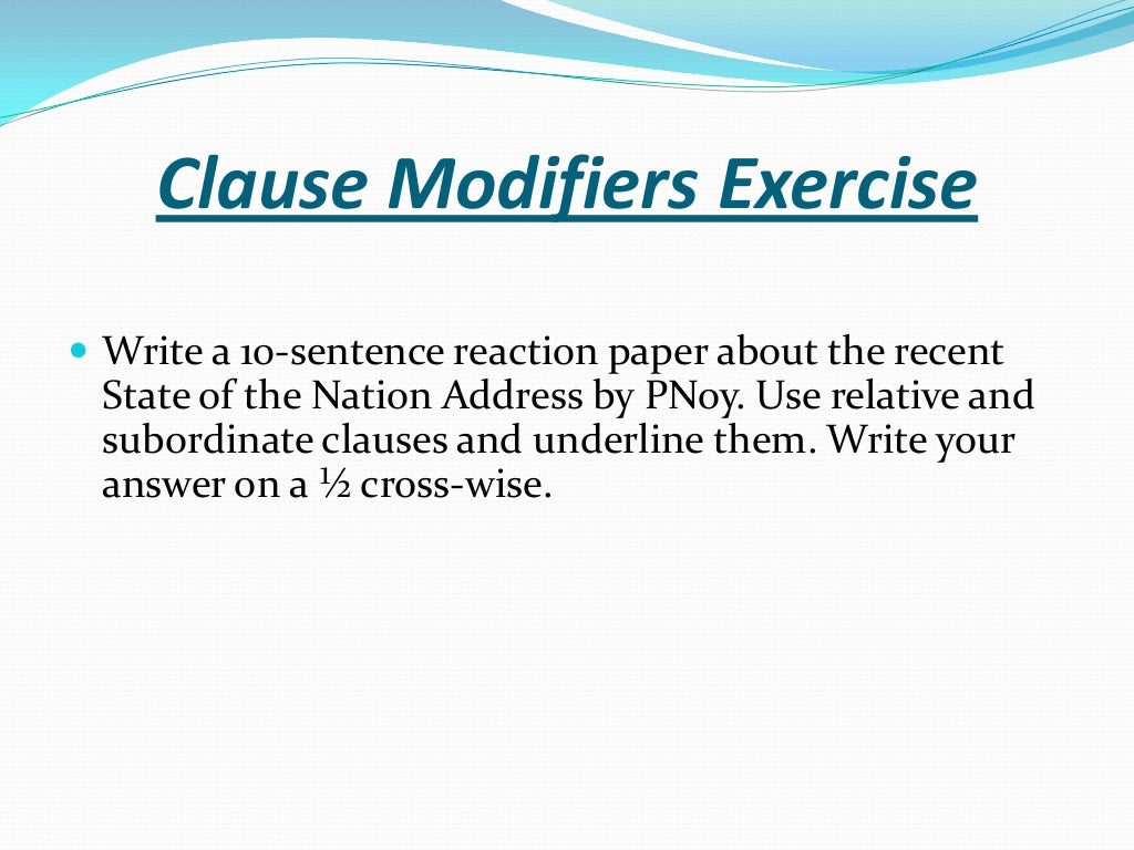 Clause modifiers