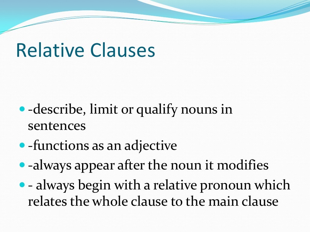 Clause modifiers