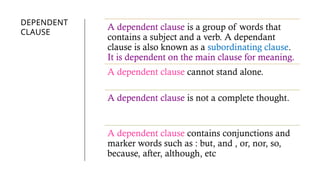 Clauses and Types of Clauses_in English Grammar | PPTX