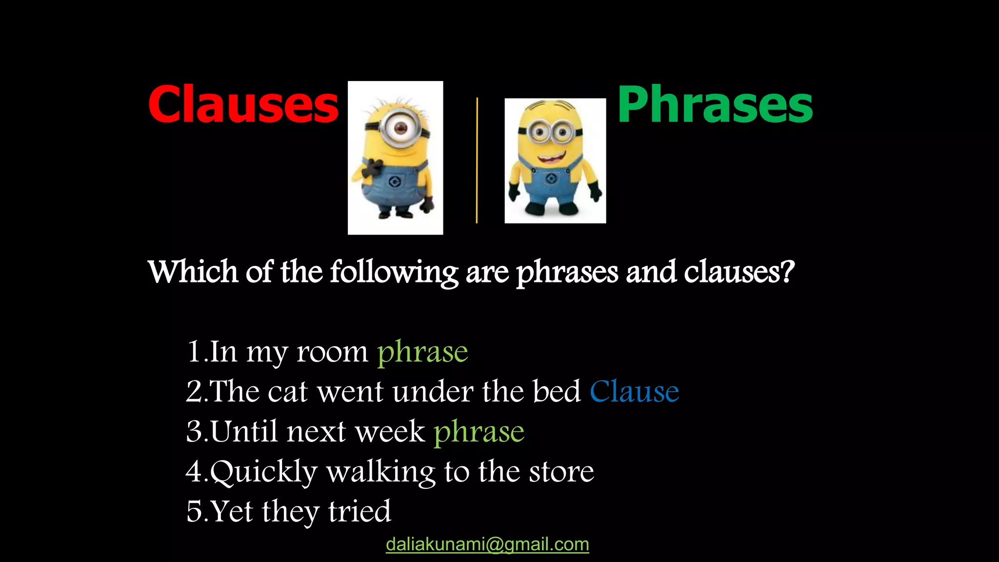 Clauses and phrases | PPT