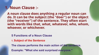 Doer Example Comprehensive Guide to Clauses in English Grammar: Types and Functions ...