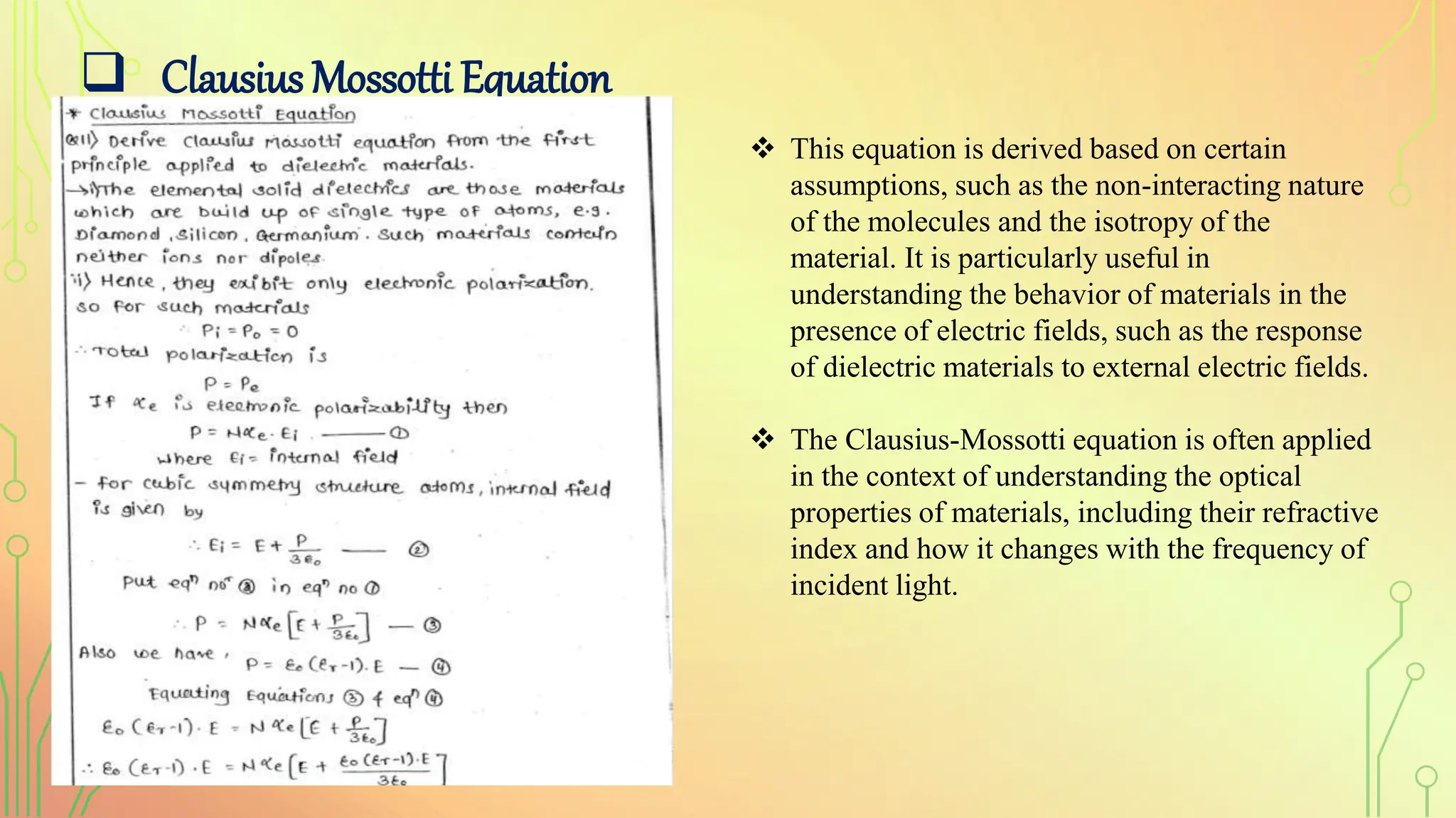 Clausius Mossotti Equation.pptx