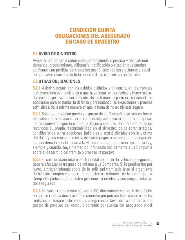 Clausulado Vehiculos - Seguros Bolívar