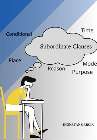 Conditional
Time
JHONATAN GARCIA
Subordinate Clauses
Purpose
Place
Mode
Reason
 