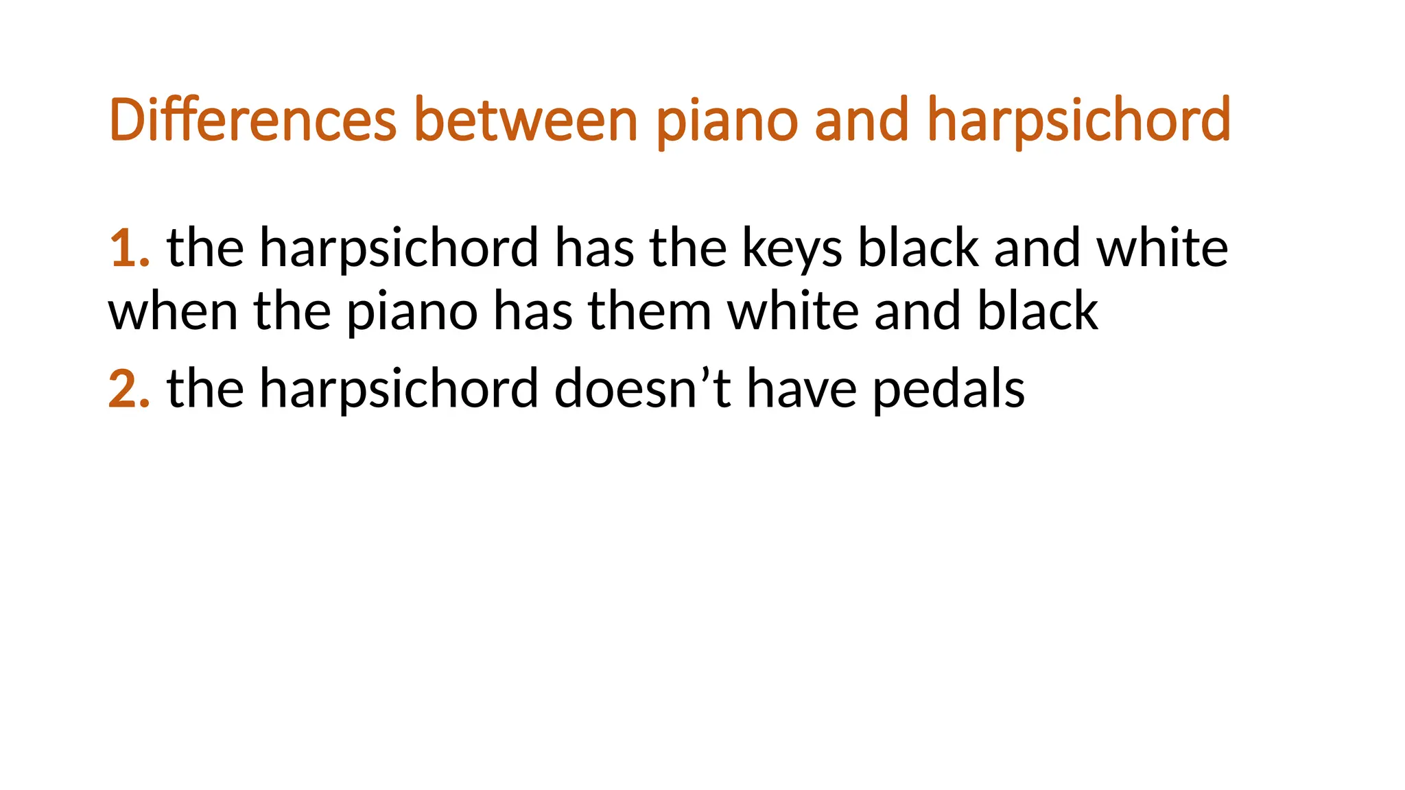 Clavecin instrument (comparation with other instrument) | PPT