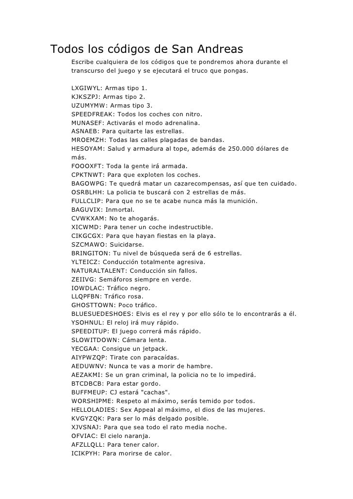 Claves De San Andreas Para Xbox Trucos de gta san andreas para XBOX