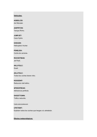 Trucos GTA 5 en PC  Todos los códigos y claves; salud, armas, coches y  mucho más - Meristation