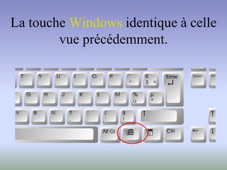 La touche Windows identique à celle
vue précédemment.
 