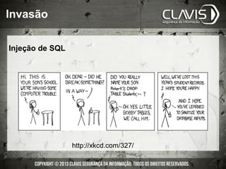 http://xkcd.com/327/
Injeção de SQL
Invasão
 