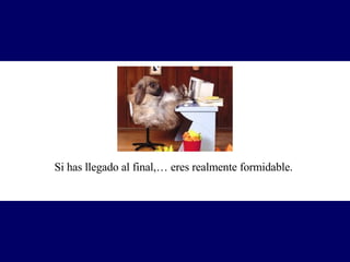 Si has llegado al final,… eres realmente formidable.   