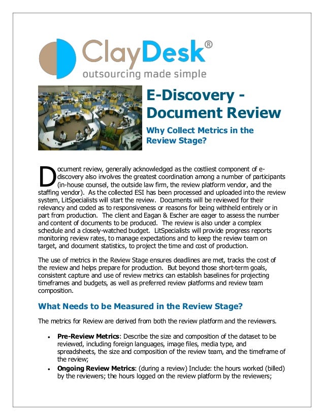 ClayDesk eDiscovery Document Review