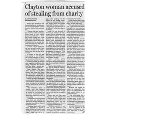 Clayton woman accused of stealing fro charity
