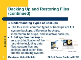Computer Backups Types Computer Literacy Lesson 10 | PPTX