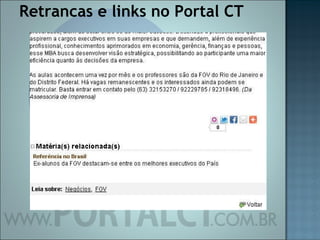 Retrancas e links no Portal CT 