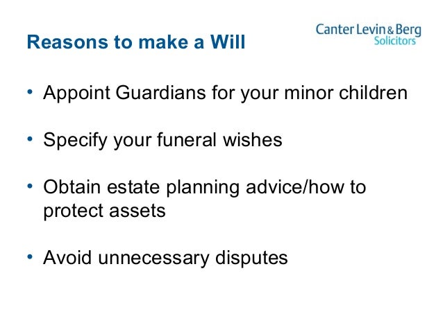 Canter Levin Amp Berg Solicitors Will Workshop