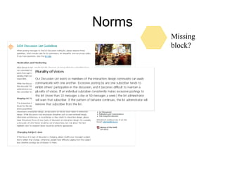 Norms
Missing
block?
 