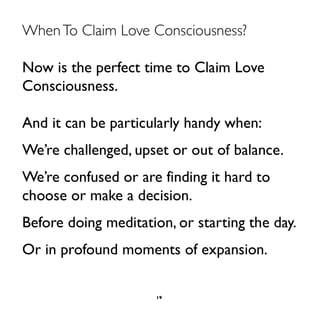 Claiming Love Consciousness