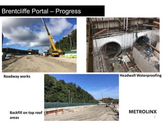 7
Brentcliffe Portal – Progress
.
Roadway works Headwall Waterproofing
Backfill on top roof
areas
 