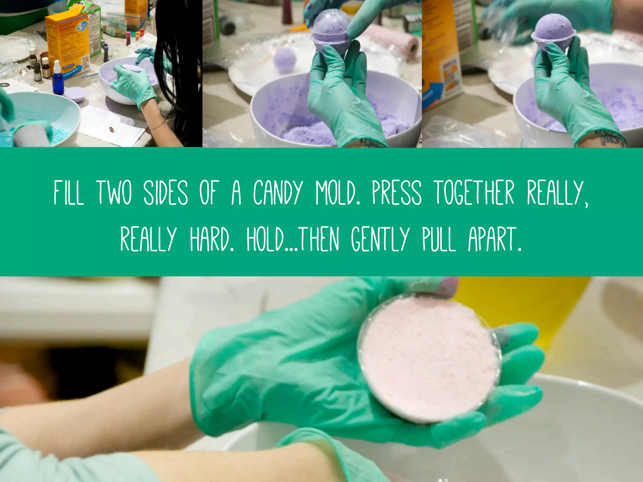 fill two sides of a candy mold. press together really,
really hard. hold...then gently pull apart.

 