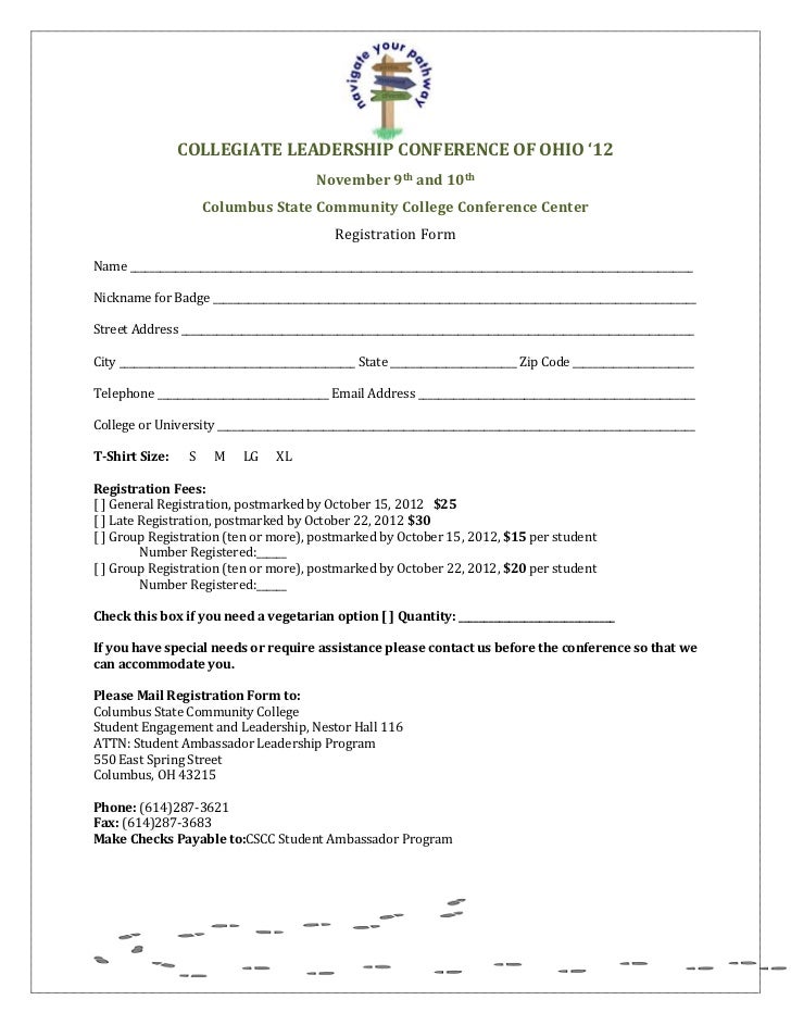Collegiate Leadership Conference Registration Form